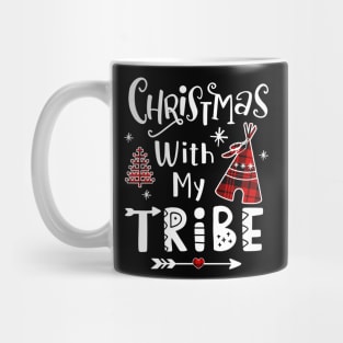 Christmas With My Tribe Red Plaid Matching Family Xmas Mug